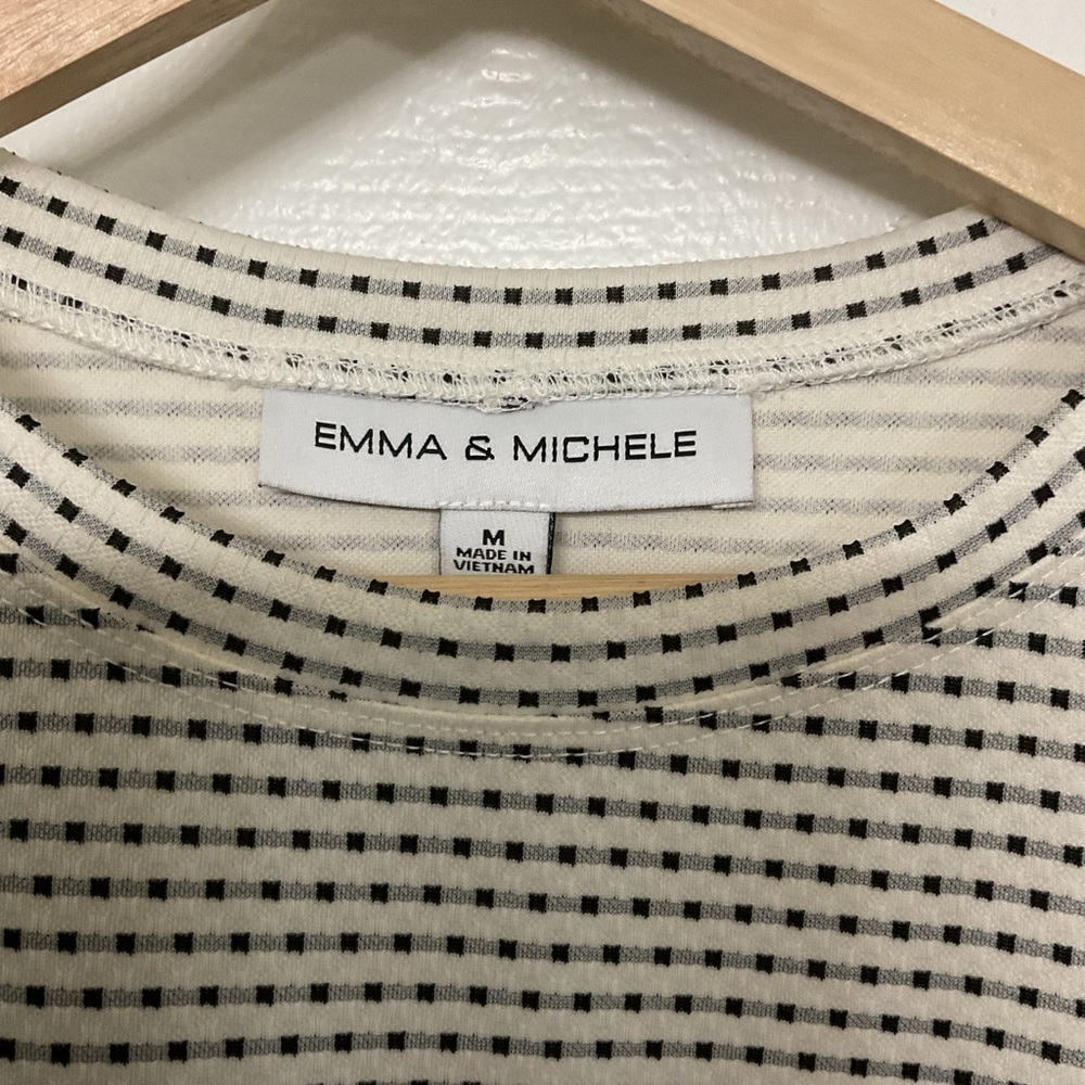 Emma & Michele Striped Black and Cream Top - Picture 4 of 9